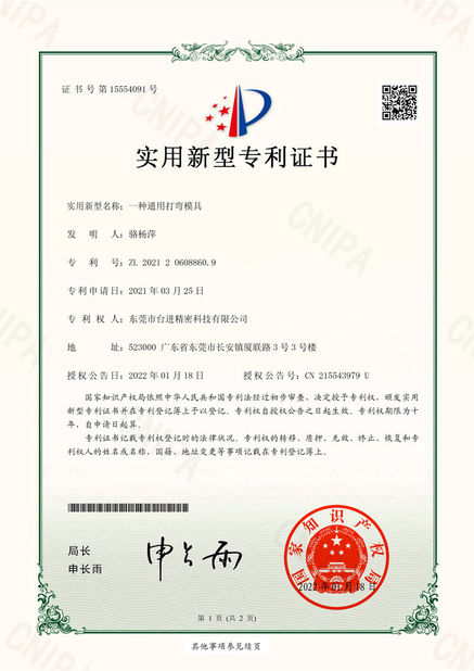 China Guangdong Taijin Semiconductor Technology Co., Ltd Certificações