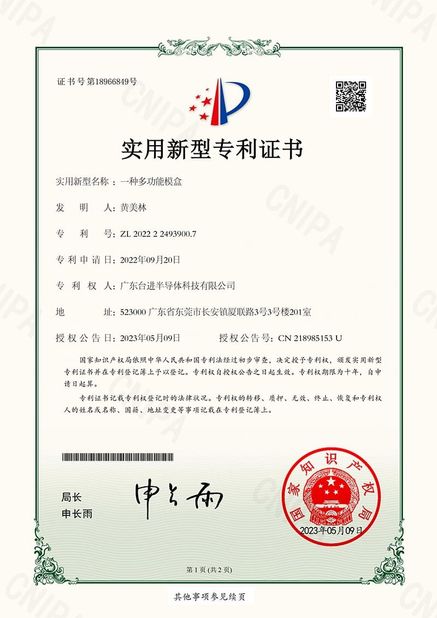 China Guangdong Taijin Semiconductor Technology Co., Ltd Certificações